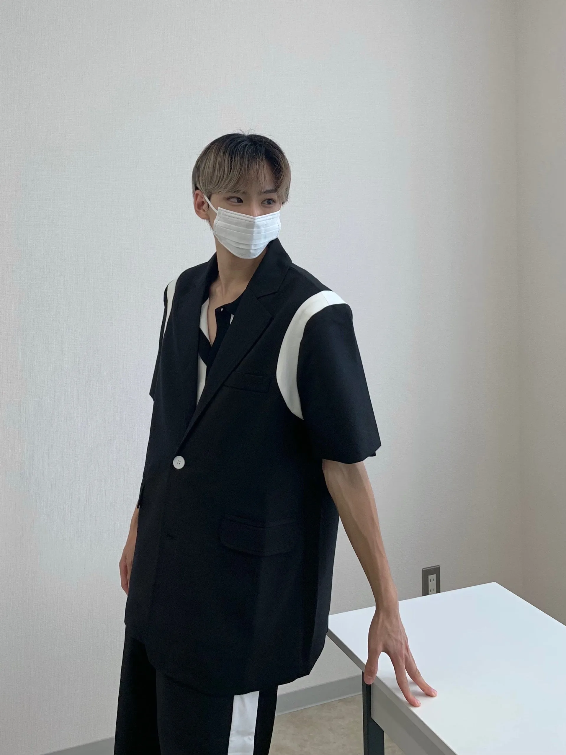 [_.iue._] stitching suit jacket ao06