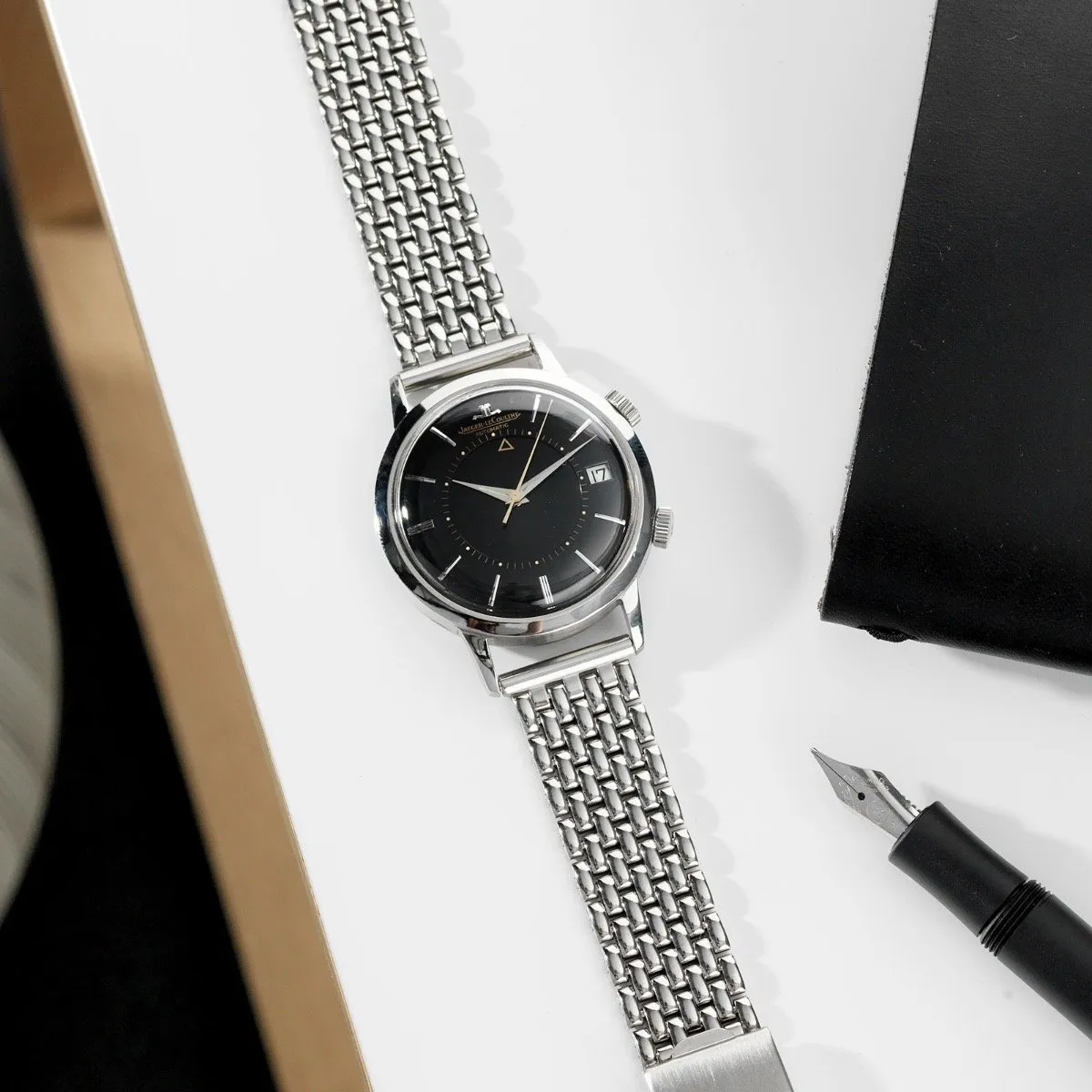 Jaeger leCoultre Memovox Black Gilt Dial Ref. E855