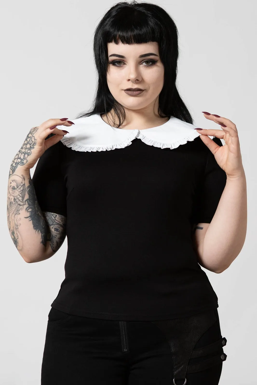 Killstar Ruby Lace Collared Top * SUPER SOFT *