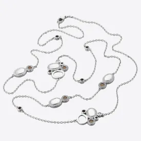 Long Sautoir Necklace GALETS Taupe SI