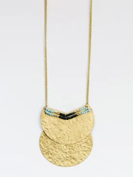 Lyra Disc Necklace - Blue