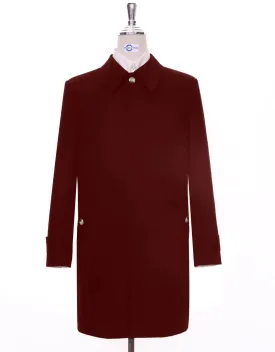 Mac Coat Men's | Mod Style Burgundy Color Mac Coat