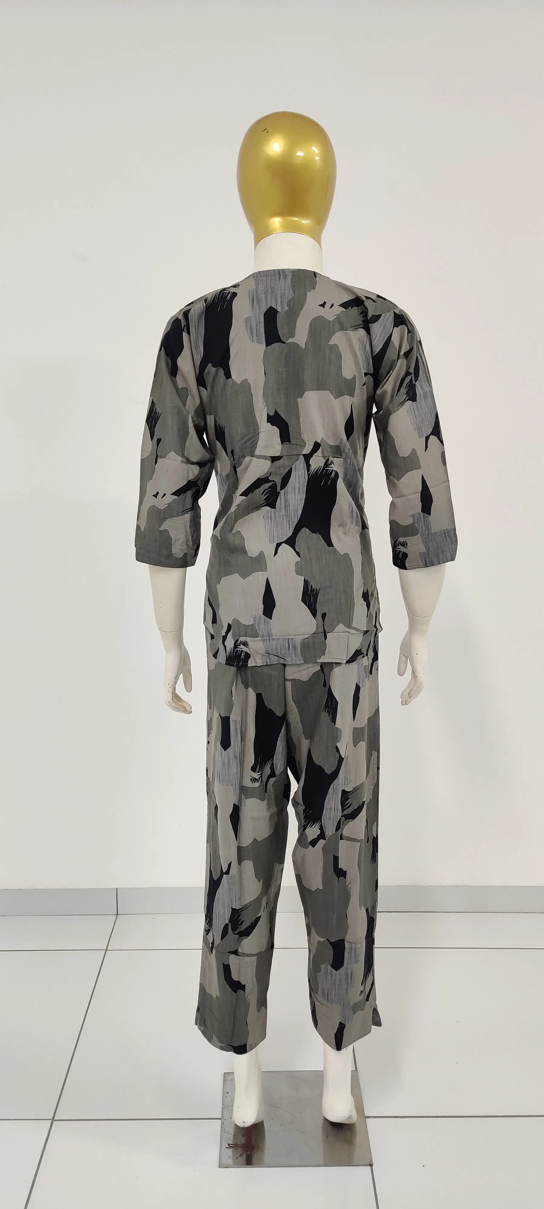 MANGAI Premium RAYON Printed Stylish U-Cut Model Night Suits | Stylish Print's All Over | Top & Bottom Set | 3/4 Sleeve| U-Cut Neck | Trendy Night Suits for Stylish Women's (RUNS-UCUT)