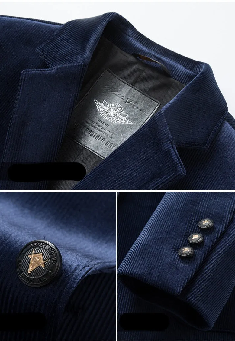 Master Mason Blue Lodge Suit Jacket - Black & Blue Polyester Fiber