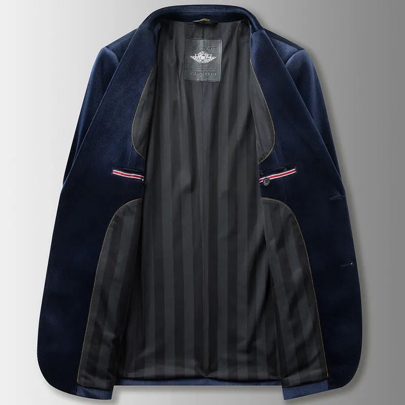 Master Mason Blue Lodge Suit Jacket - Black & Blue Polyester Fiber