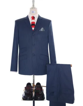 Mod Suit - Navy Blue Striped Suit