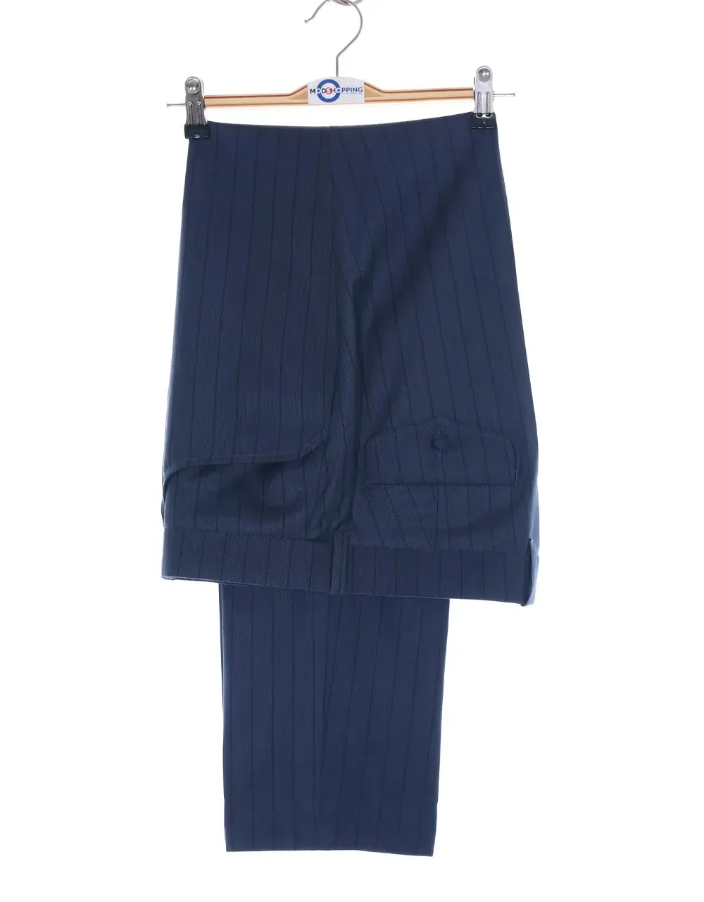 Mod Suit - Navy Blue Striped Suit