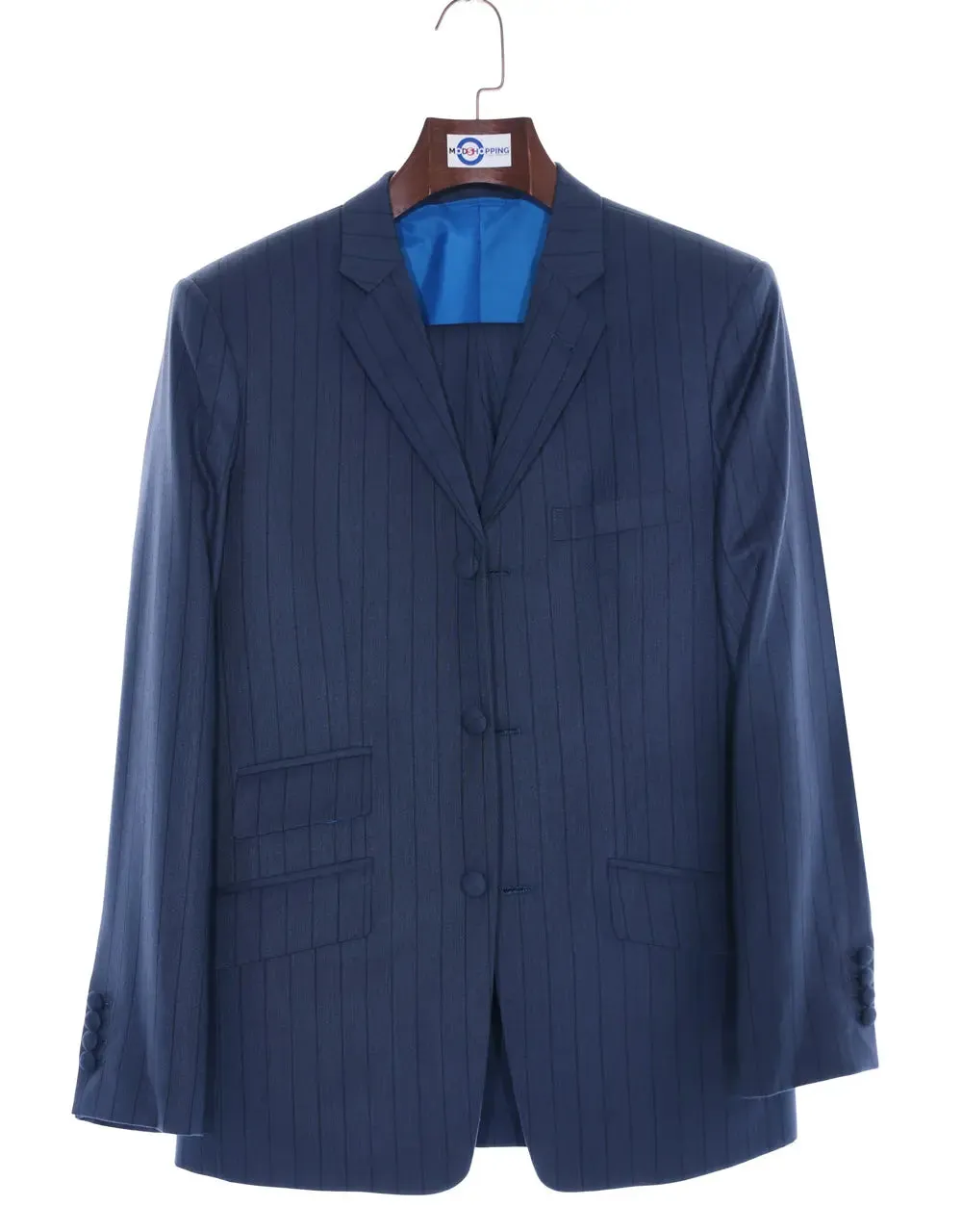 Mod Suit - Navy Blue Striped Suit