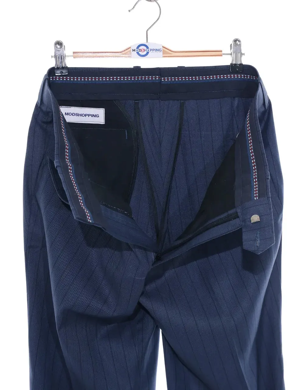 Mod Suit - Navy Blue Striped Suit