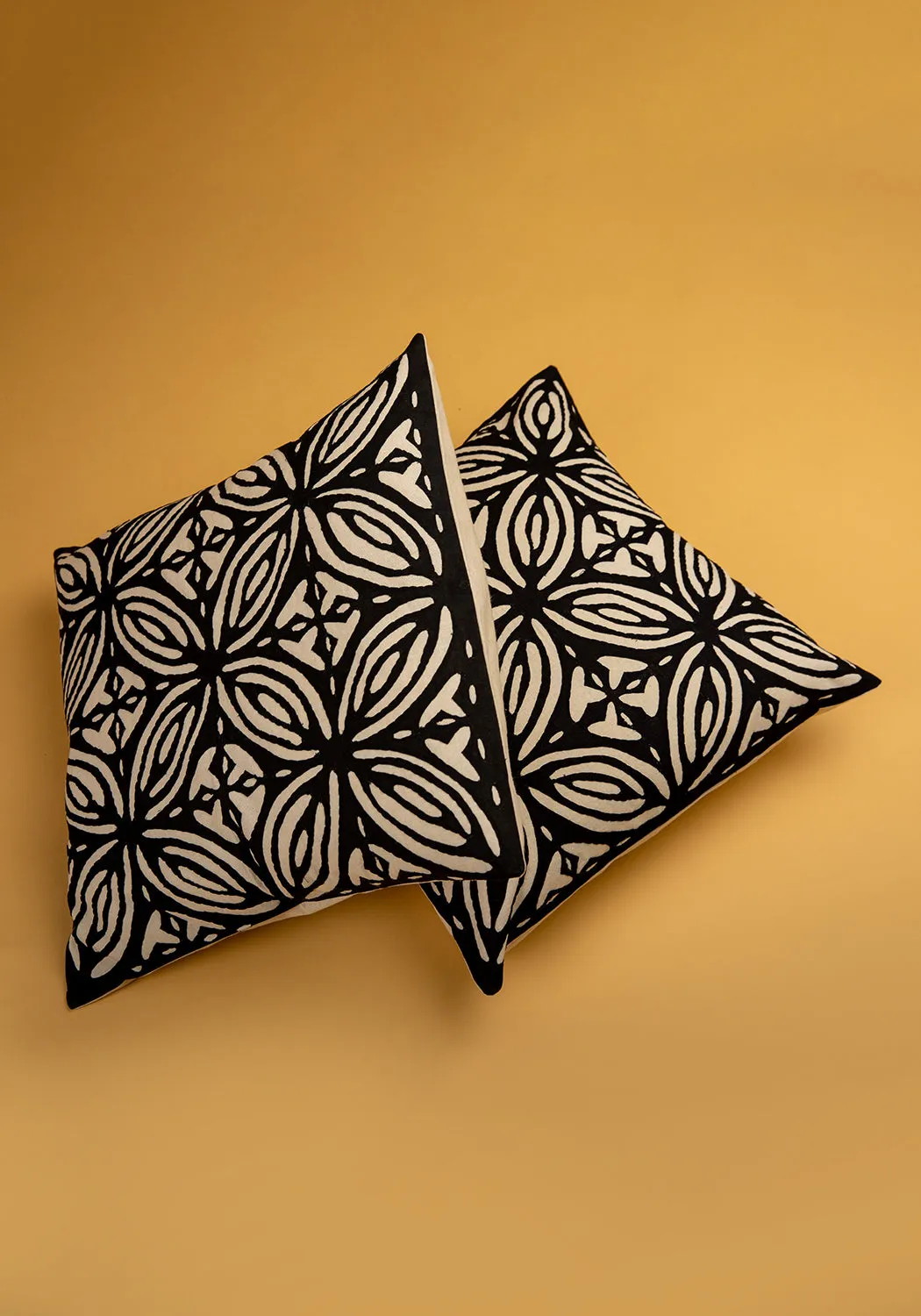 Modern Mosaic Applique Work Cotton Cushion Cover