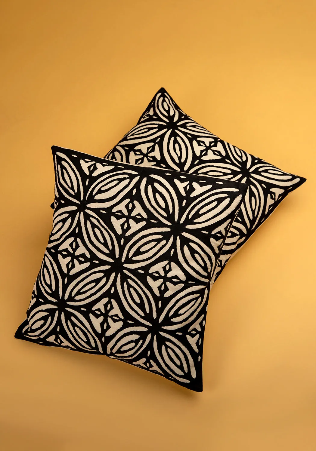 Modern Mosaic Applique Work Cotton Cushion Cover