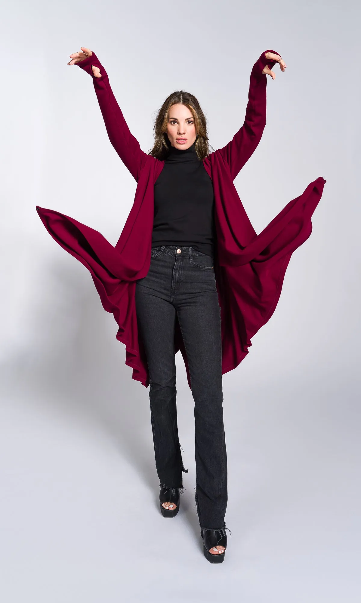 Multi-Way Knit Poncho Cardigan