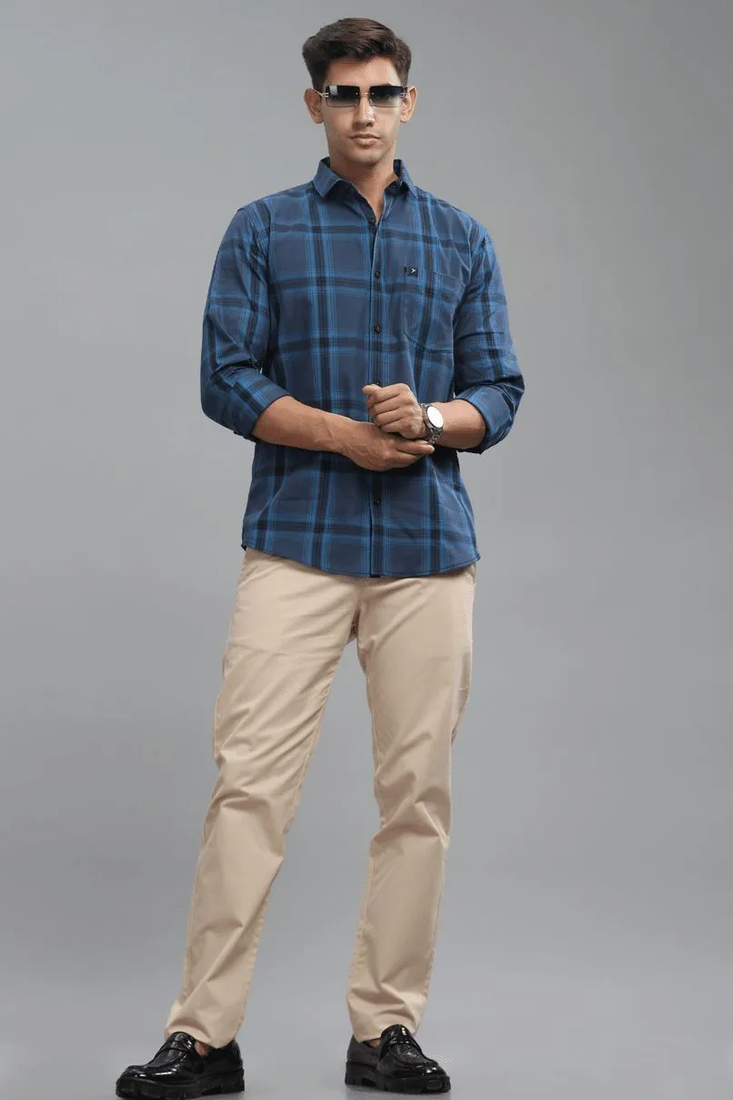 Navy & Blue Box Checks - Full-Stain Proof