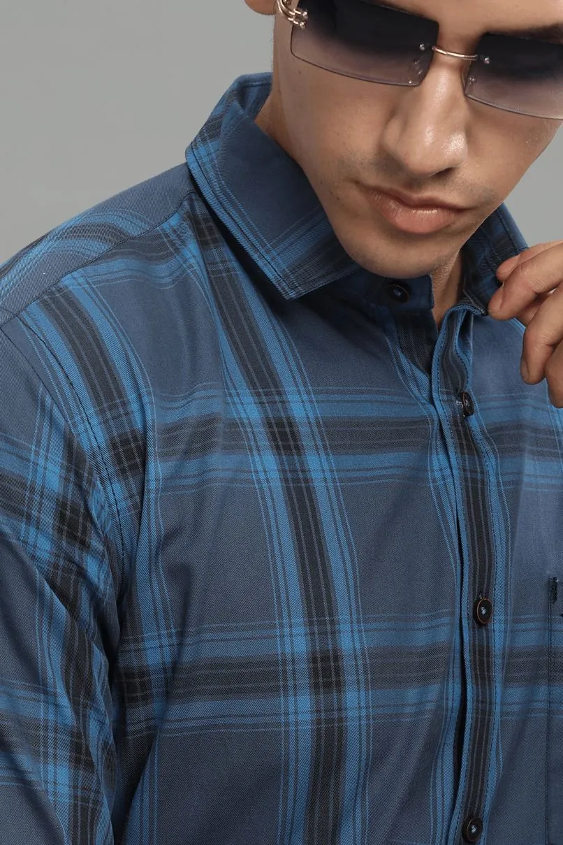 Navy & Blue Box Checks - Full-Stain Proof
