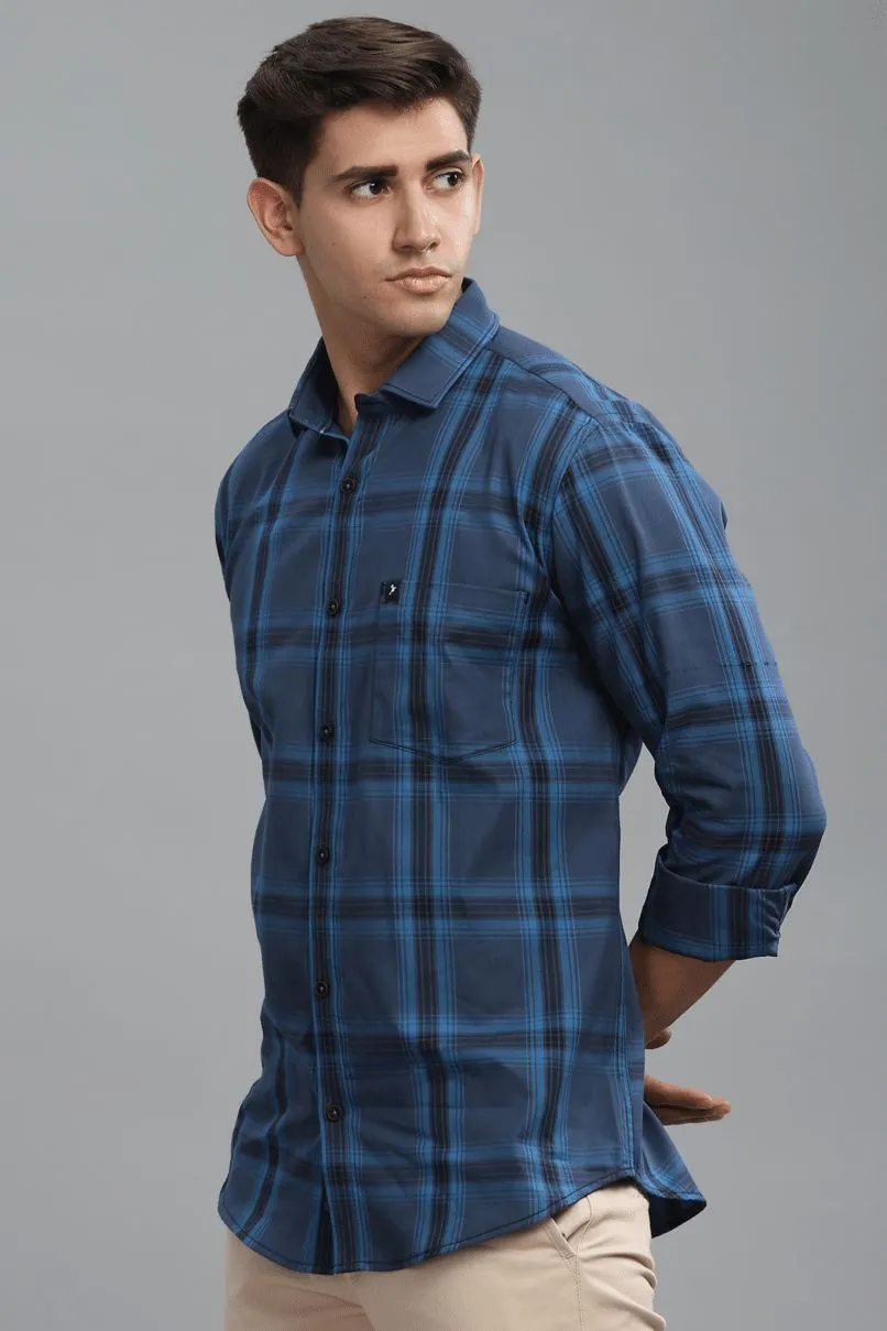 Navy & Blue Box Checks - Full-Stain Proof