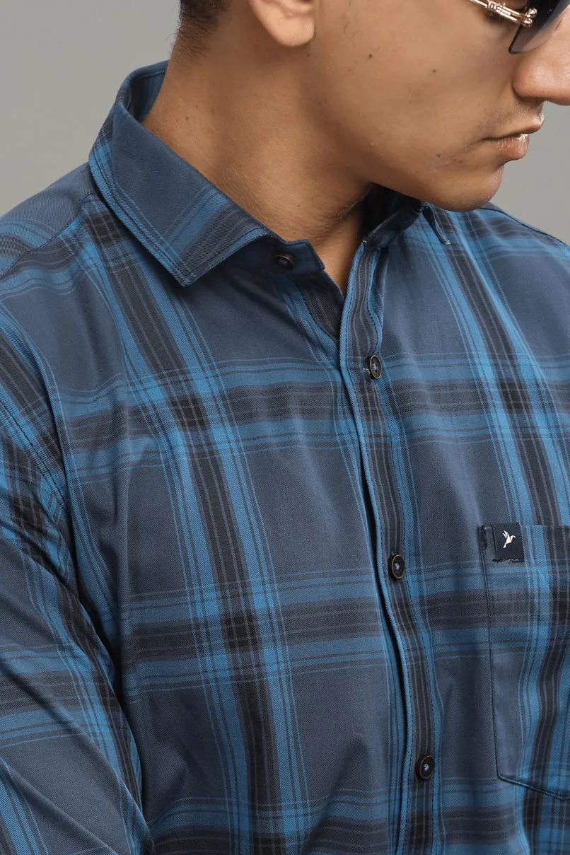 Navy & Blue Box Checks - Full-Stain Proof