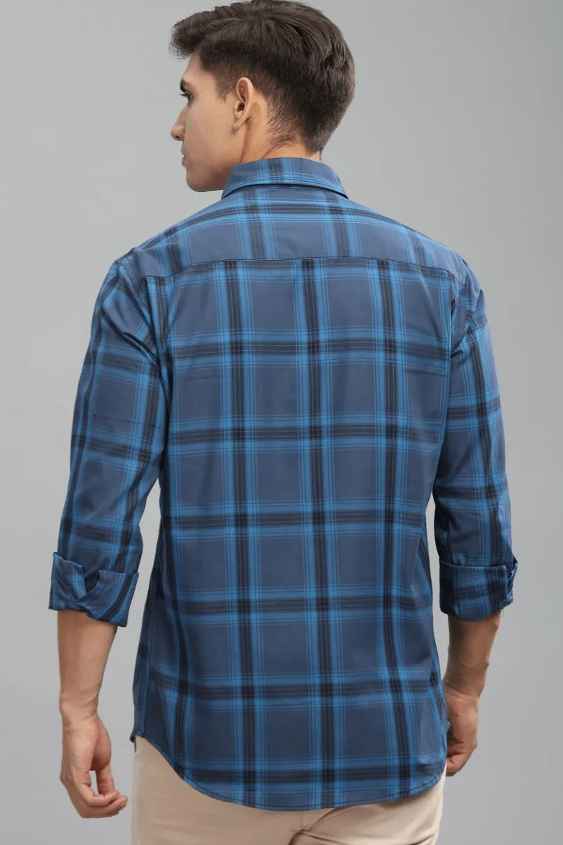 Navy & Blue Box Checks - Full-Stain Proof