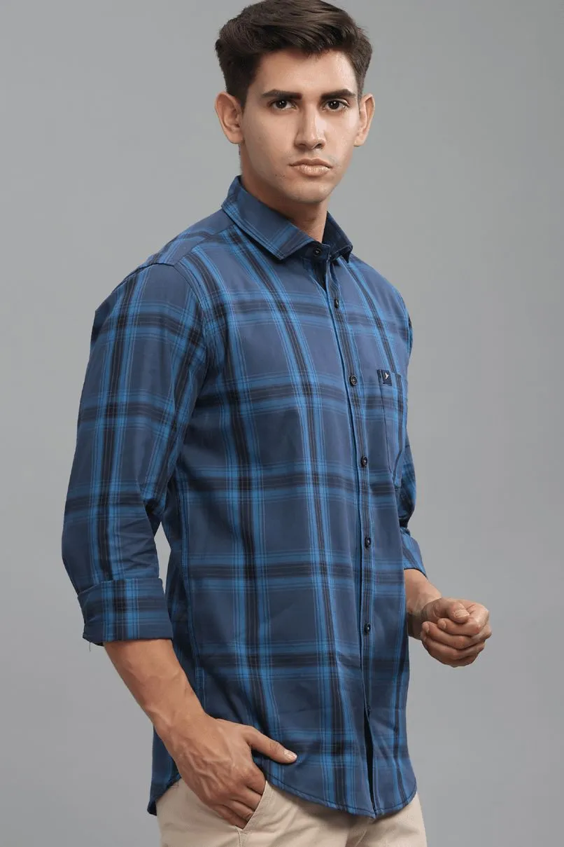 Navy & Blue Box Checks - Full-Stain Proof