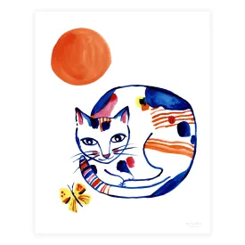 Nippon Cat & Butterfly / Art Print