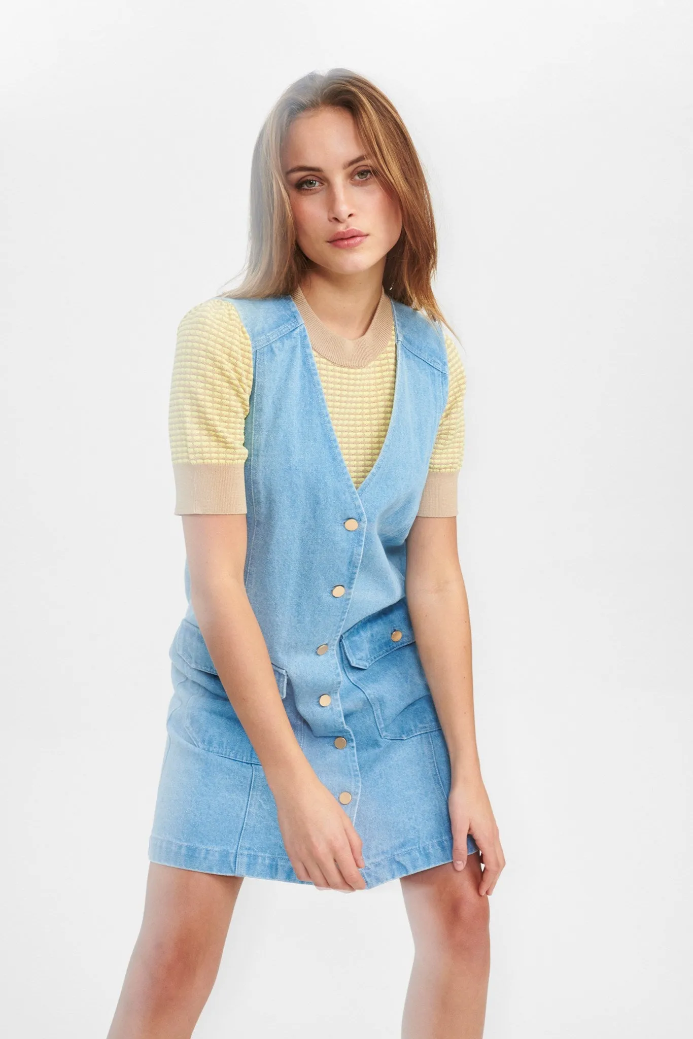 NUANIETTE DRESS - Light Blue Denim