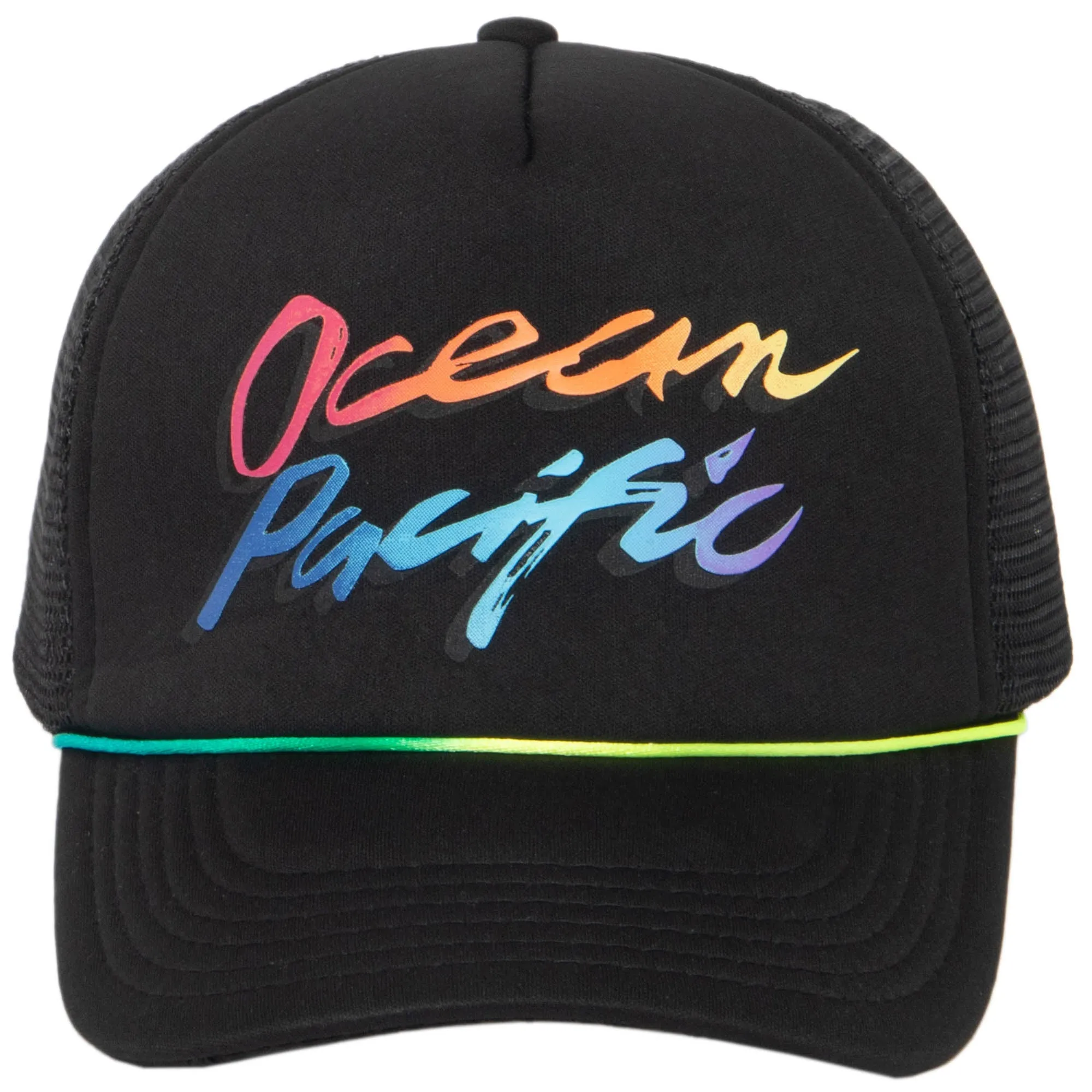 Ocean Pacific - 5 Panel Trucker Hat with Neon Logo