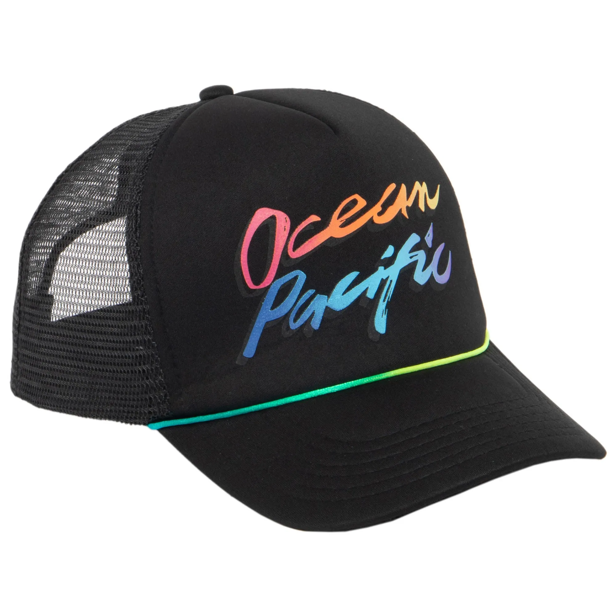 Ocean Pacific - 5 Panel Trucker Hat with Neon Logo