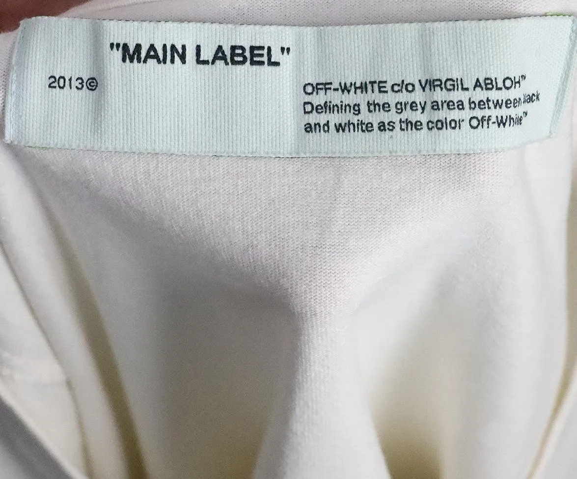 Off White Print Cotton T-Shirt sz 8