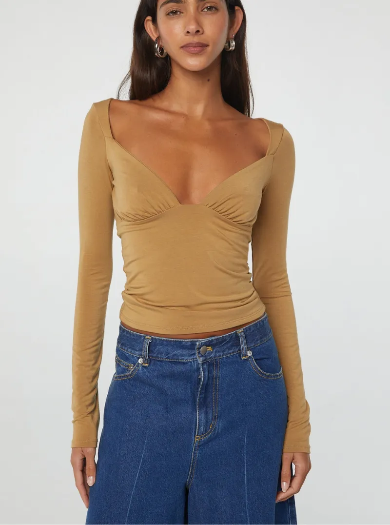 Oisin top in Camel