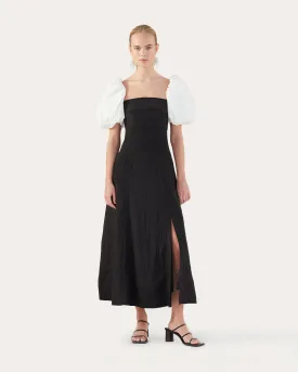 Oksana Dress Viscose Blend Crinkle Black