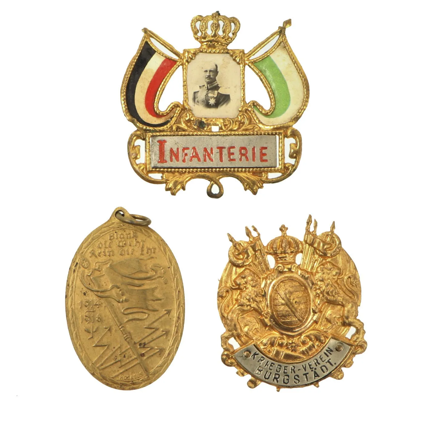 Original Imperial German WWI Era Medal & Badge Grouping with EKII & Bavarian Merenti Cross - 17 Items