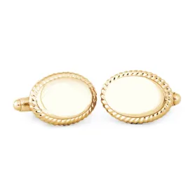 Oval Beaded Edge Cuff Links