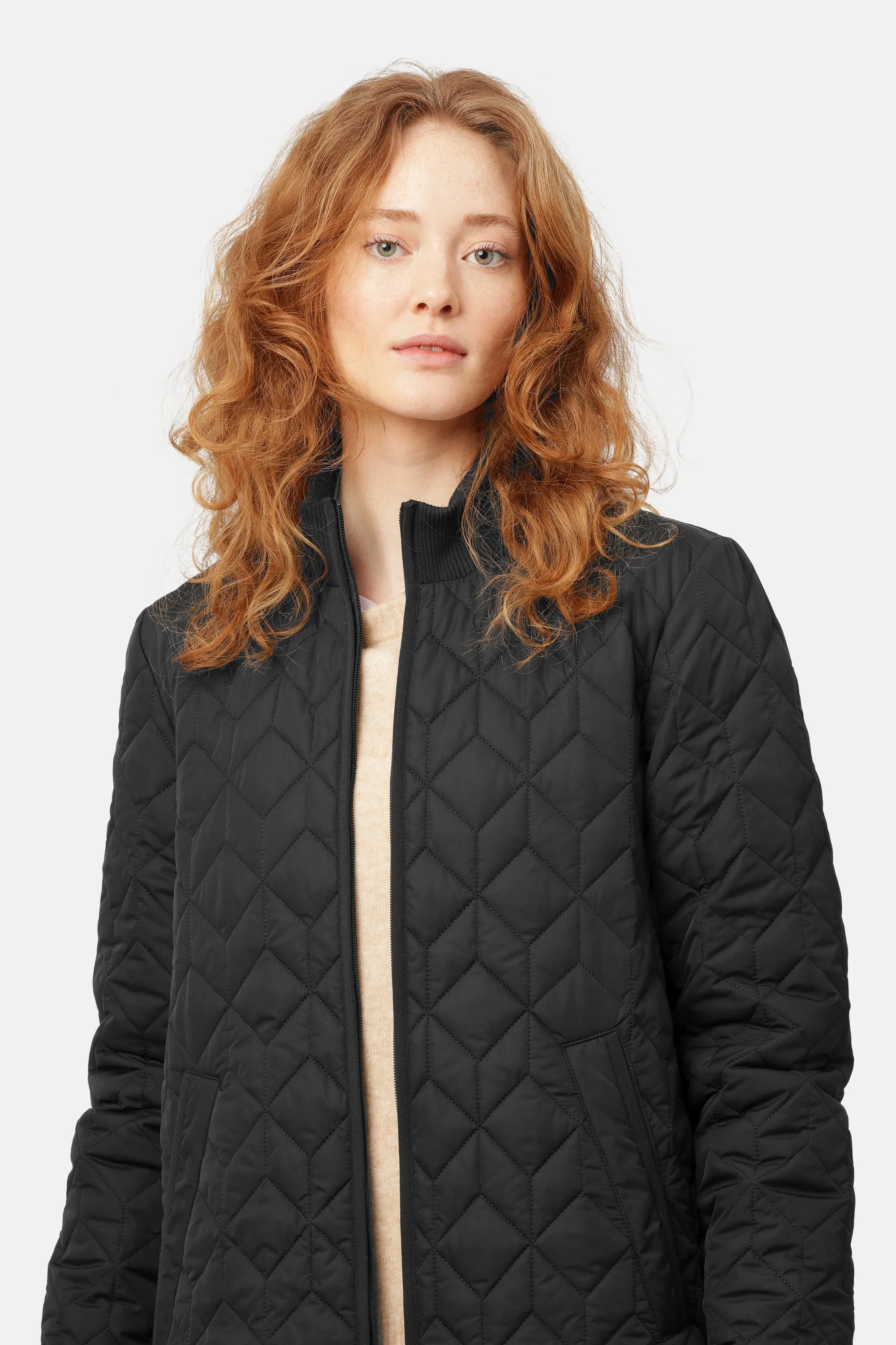 Padded Quilt Coat - Black