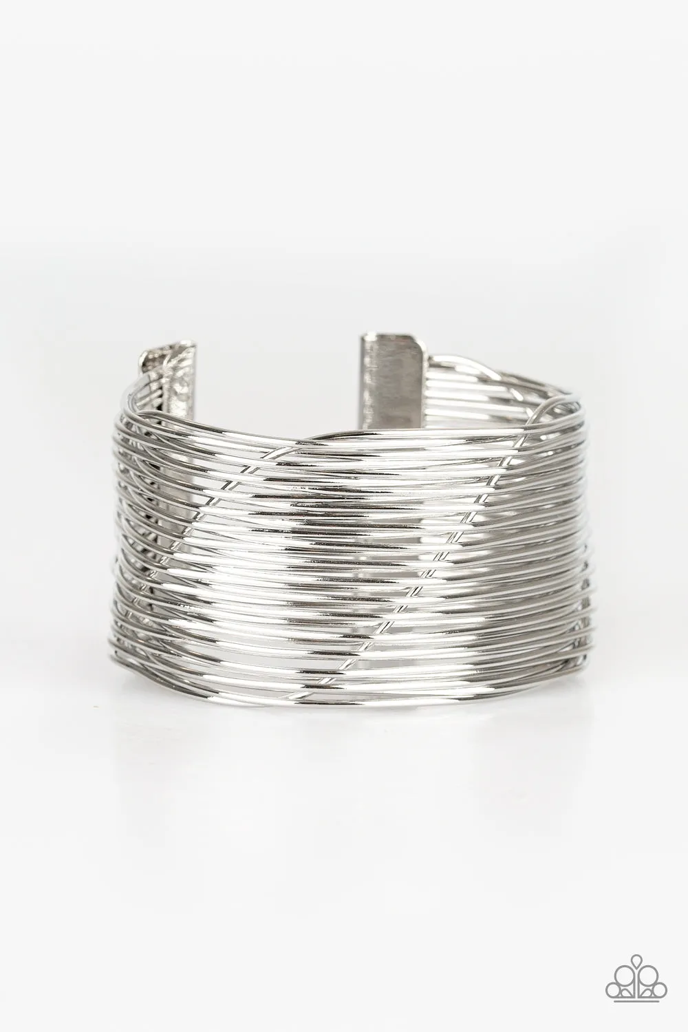 Paparazzi Accessories  - Retro Revamp #B24 Drawer 5/1 - Silver Bracelet