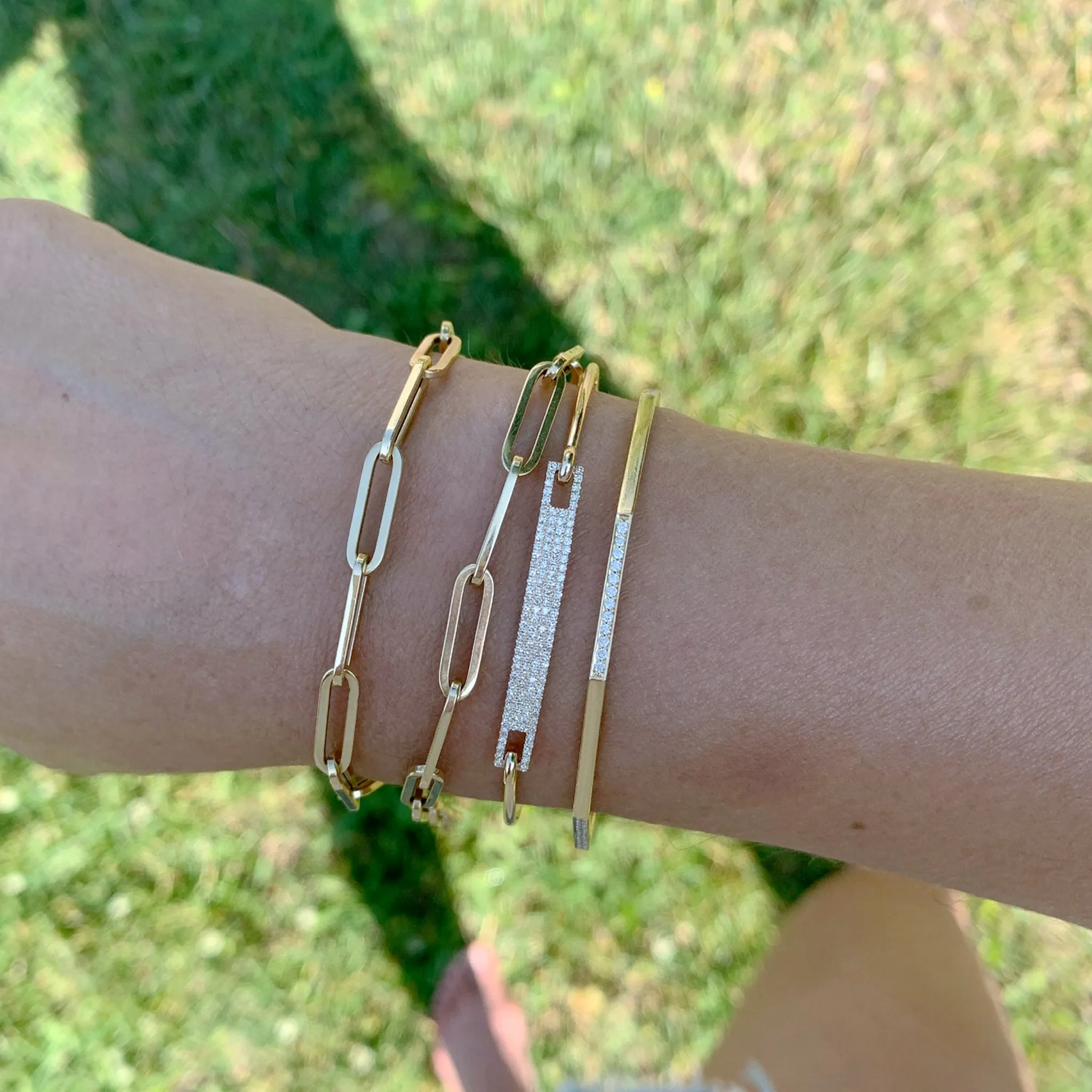 Pave Diamond ID Bangle