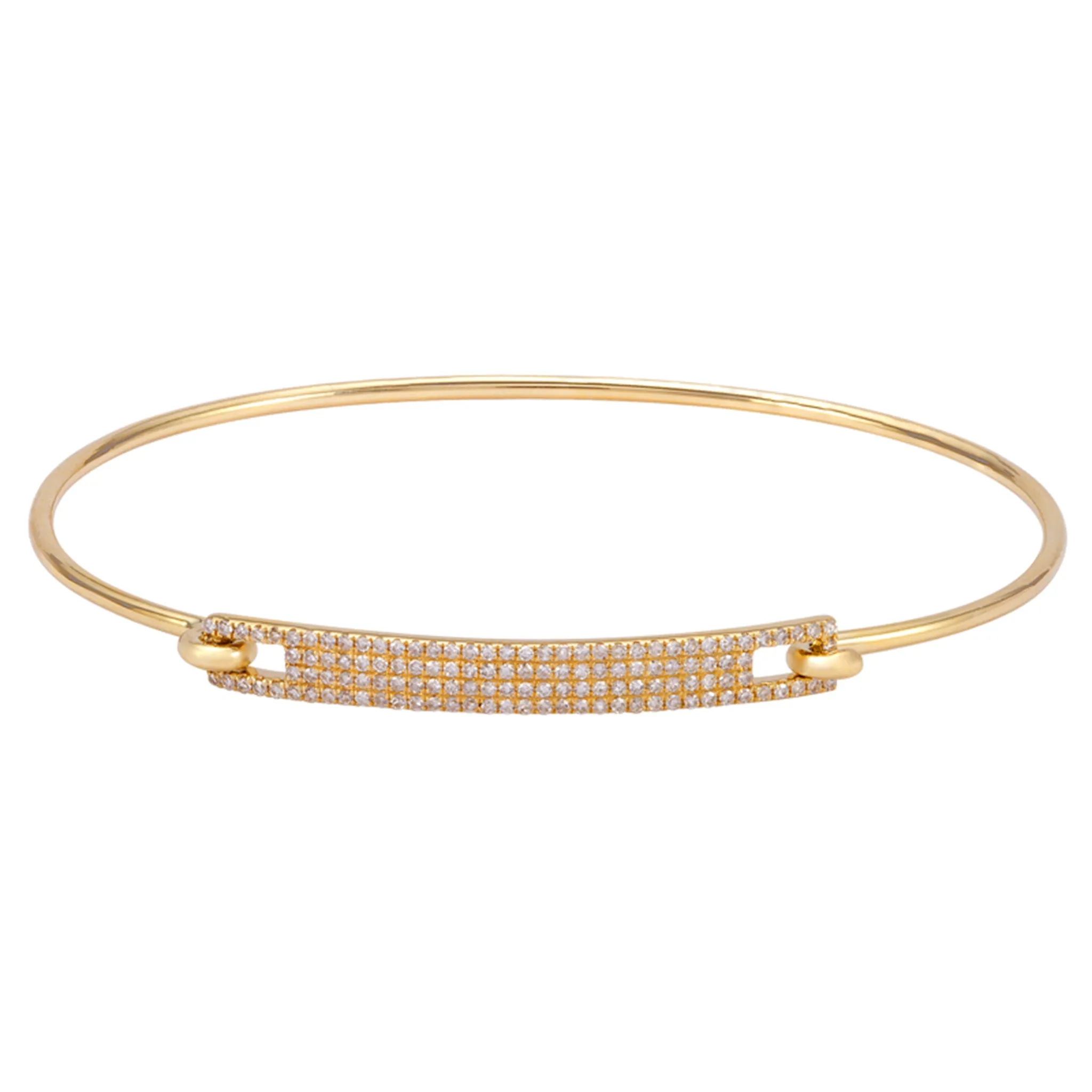 Pave Diamond ID Bangle