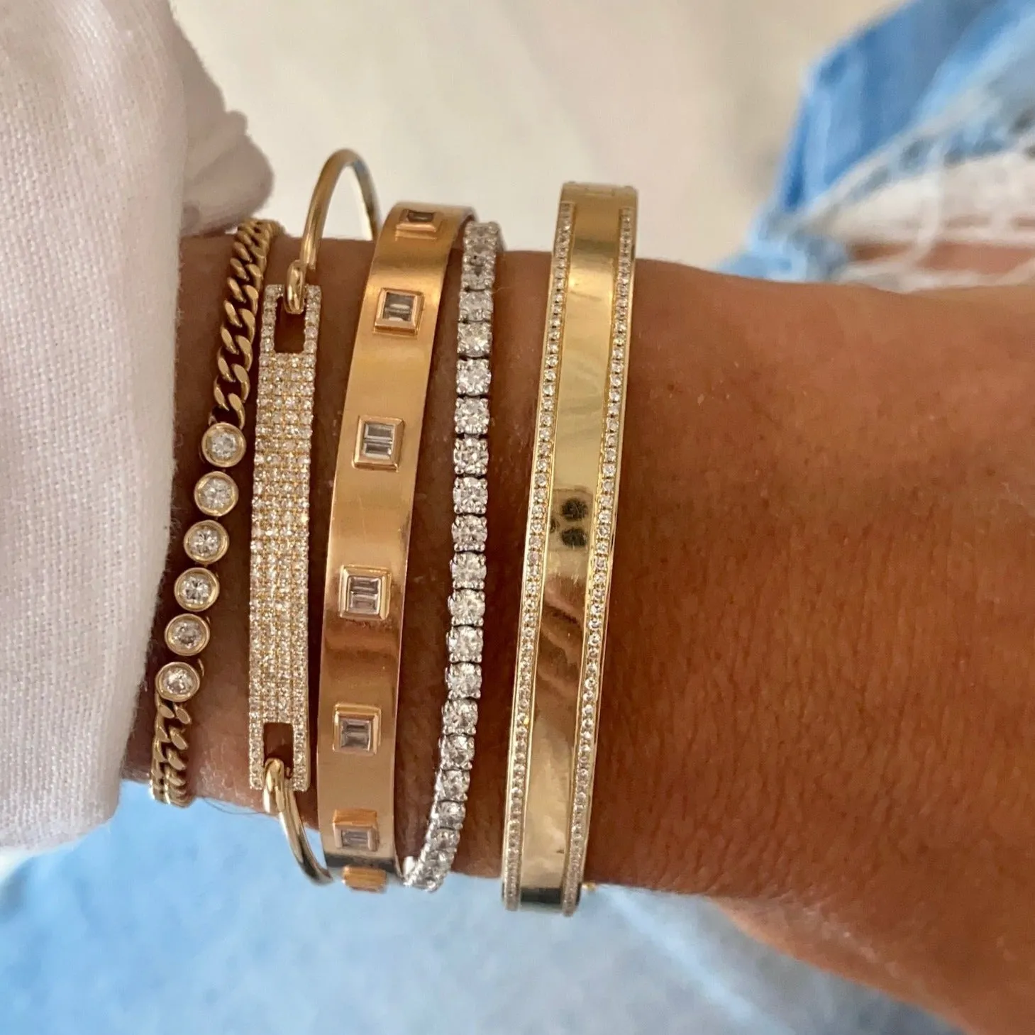 Pave Diamond ID Bangle