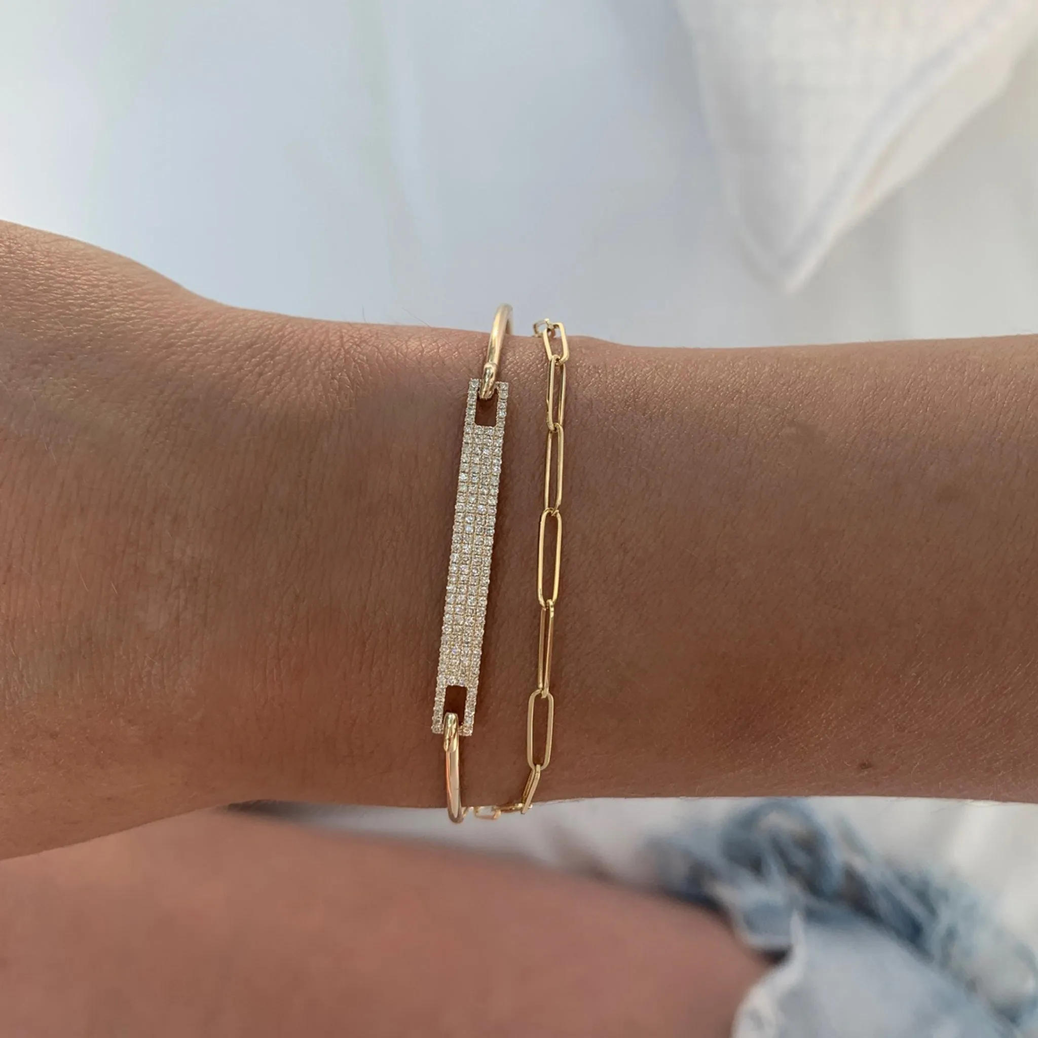 Pave Diamond ID Bangle