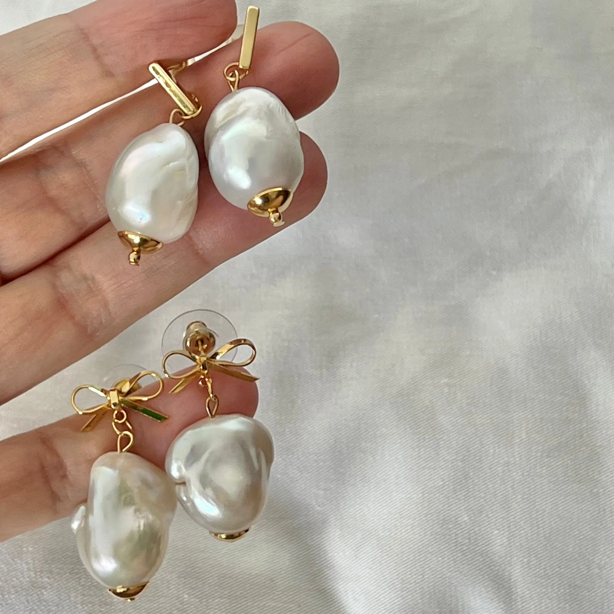 Puffy Baroque Pearl Earrings
