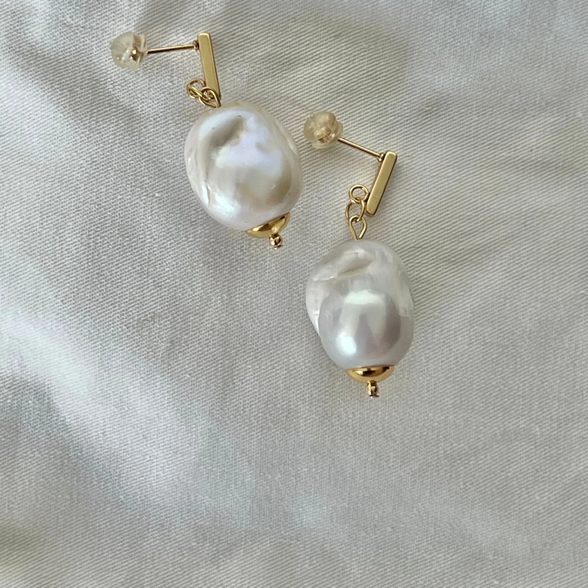 Puffy Baroque Pearl Earrings