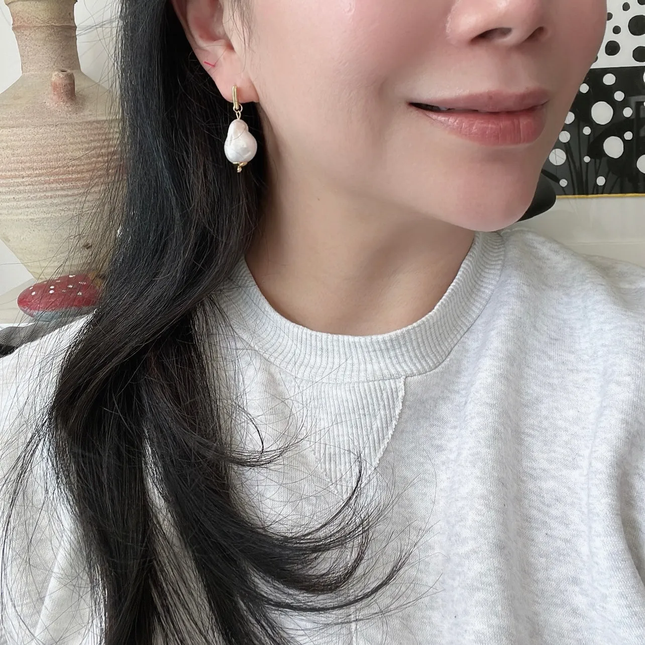 Puffy Baroque Pearl Earrings