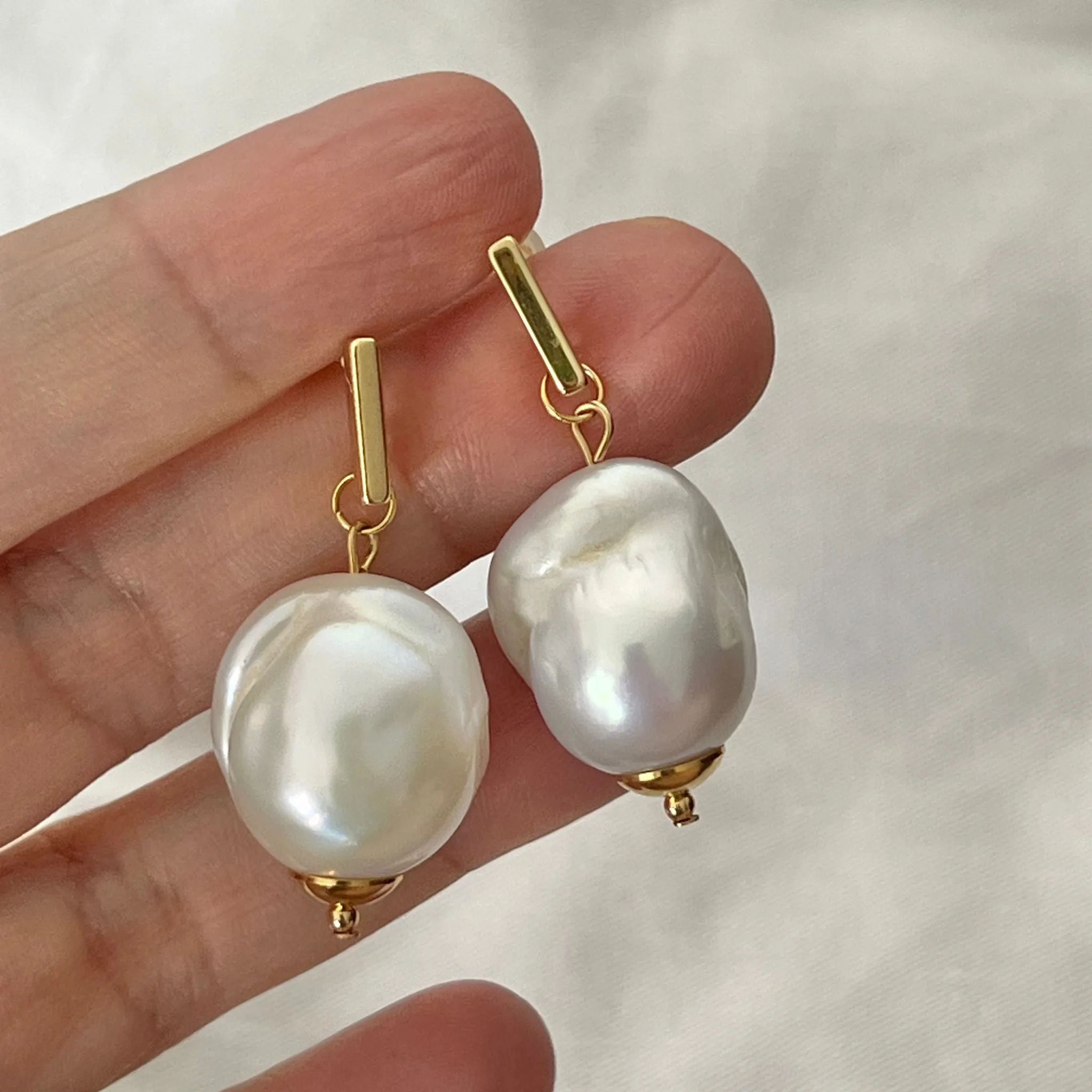 Puffy Baroque Pearl Earrings