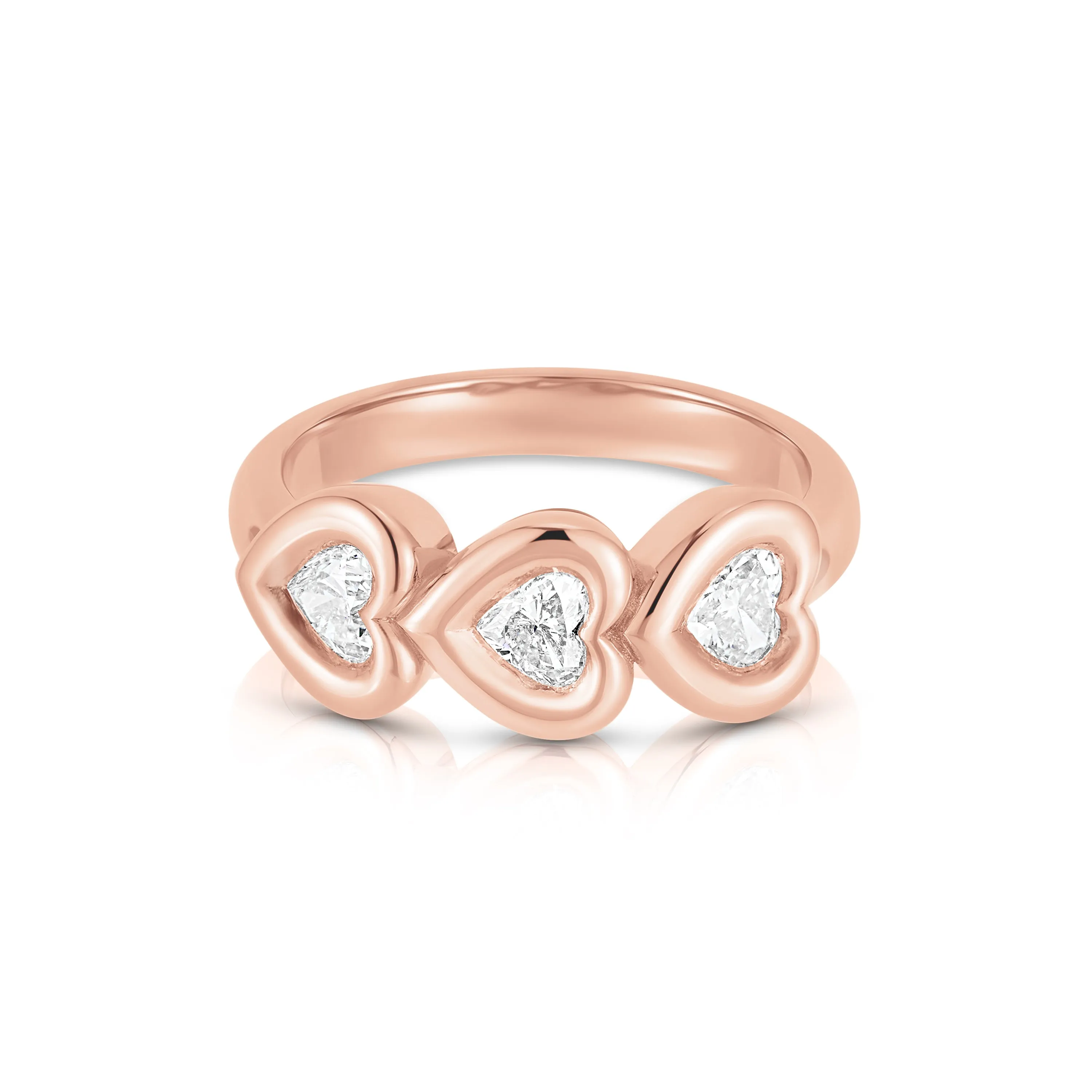 Puffy Trio Heart Ring