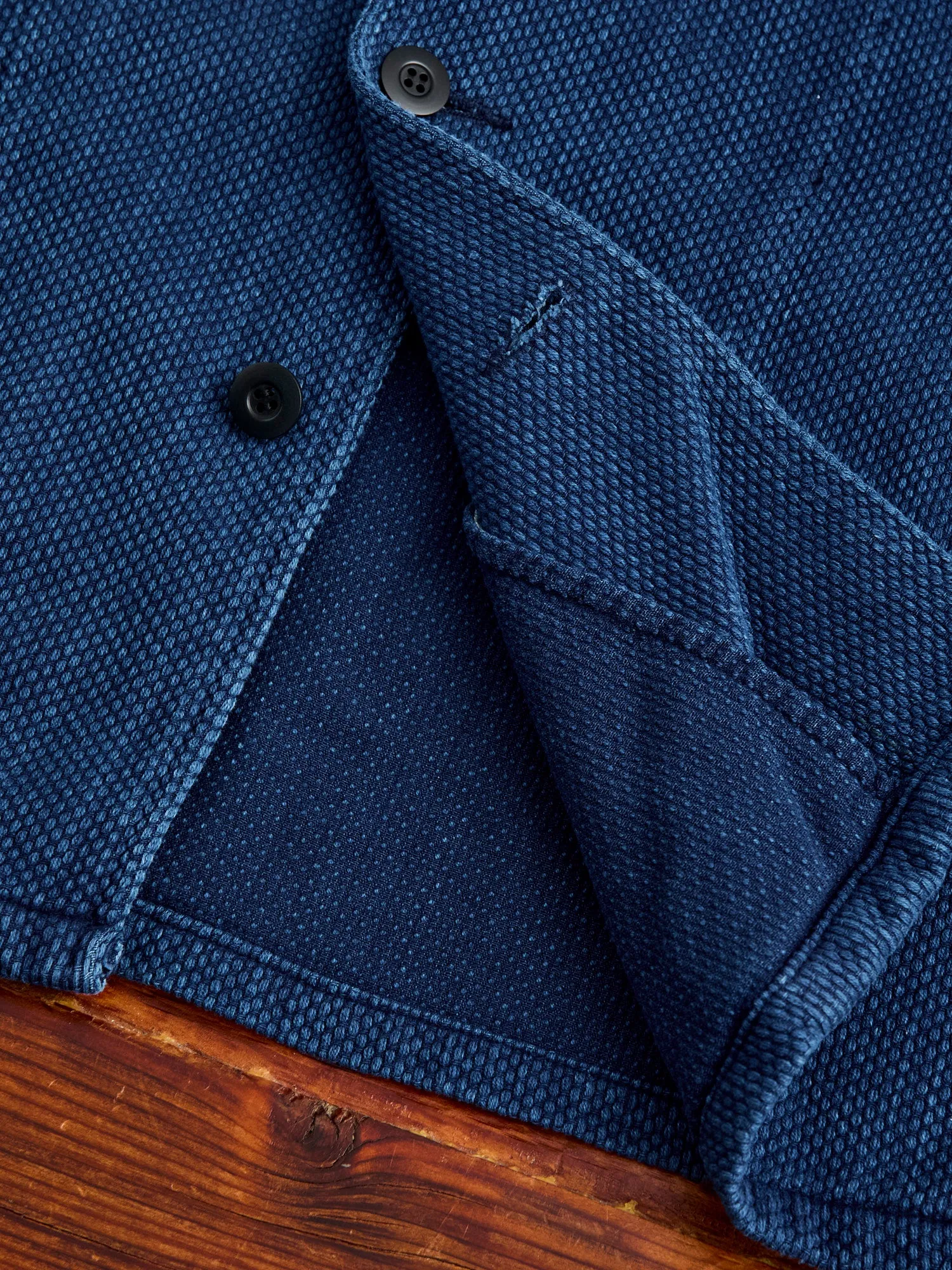 "Kasezome" Sashiko Utility Shirt in Indigo