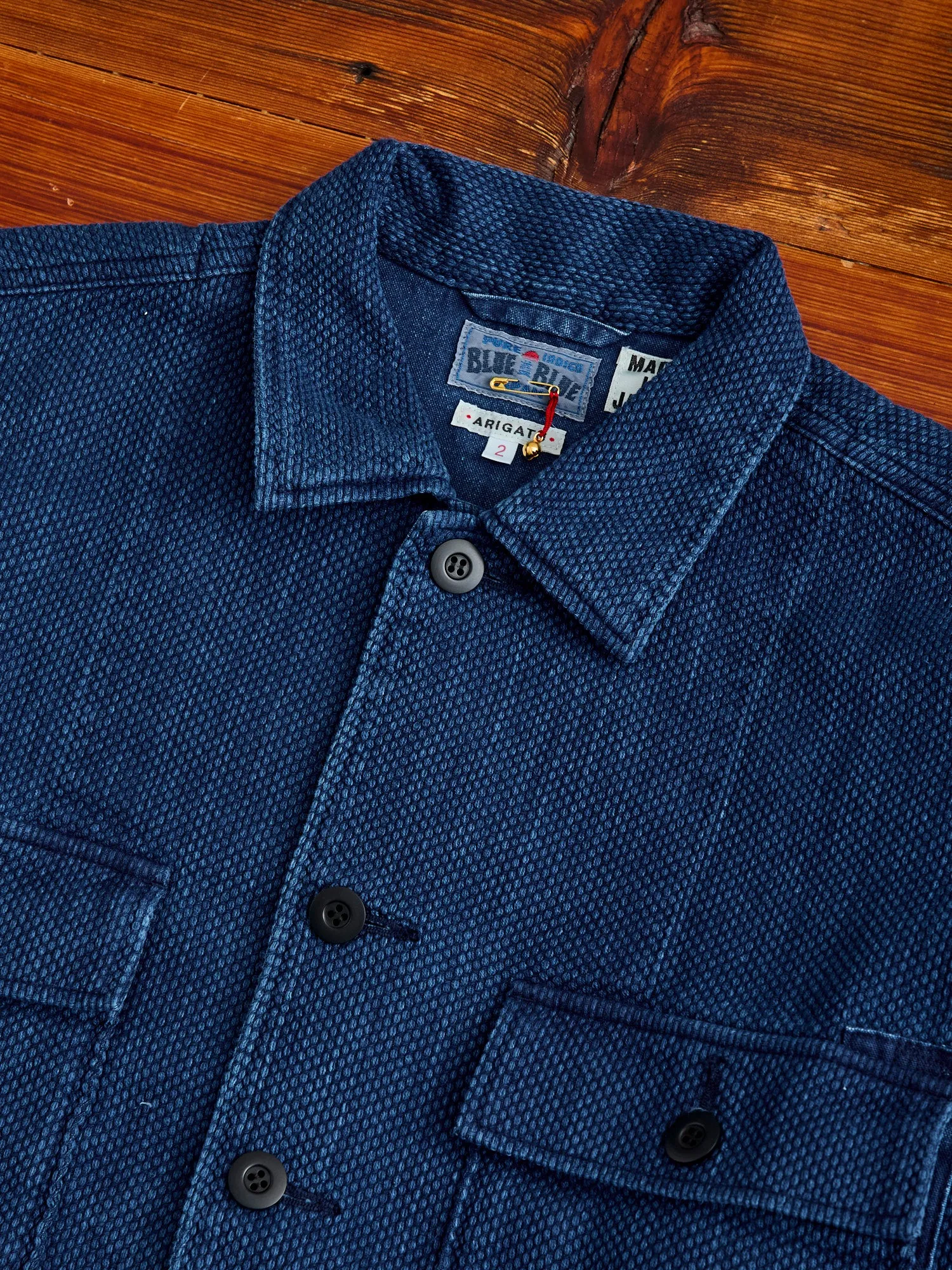 "Kasezome" Sashiko Utility Shirt in Indigo