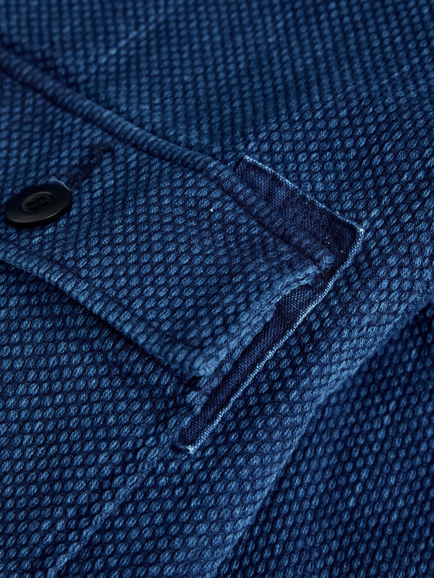 "Kasezome" Sashiko Utility Shirt in Indigo
