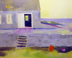 "Late Day, Monhegan" by Janis Sanders - Contemporary Maine Coastal Landscape Painting