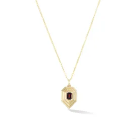 Revival teardrop Birthstone Necklace - garnet