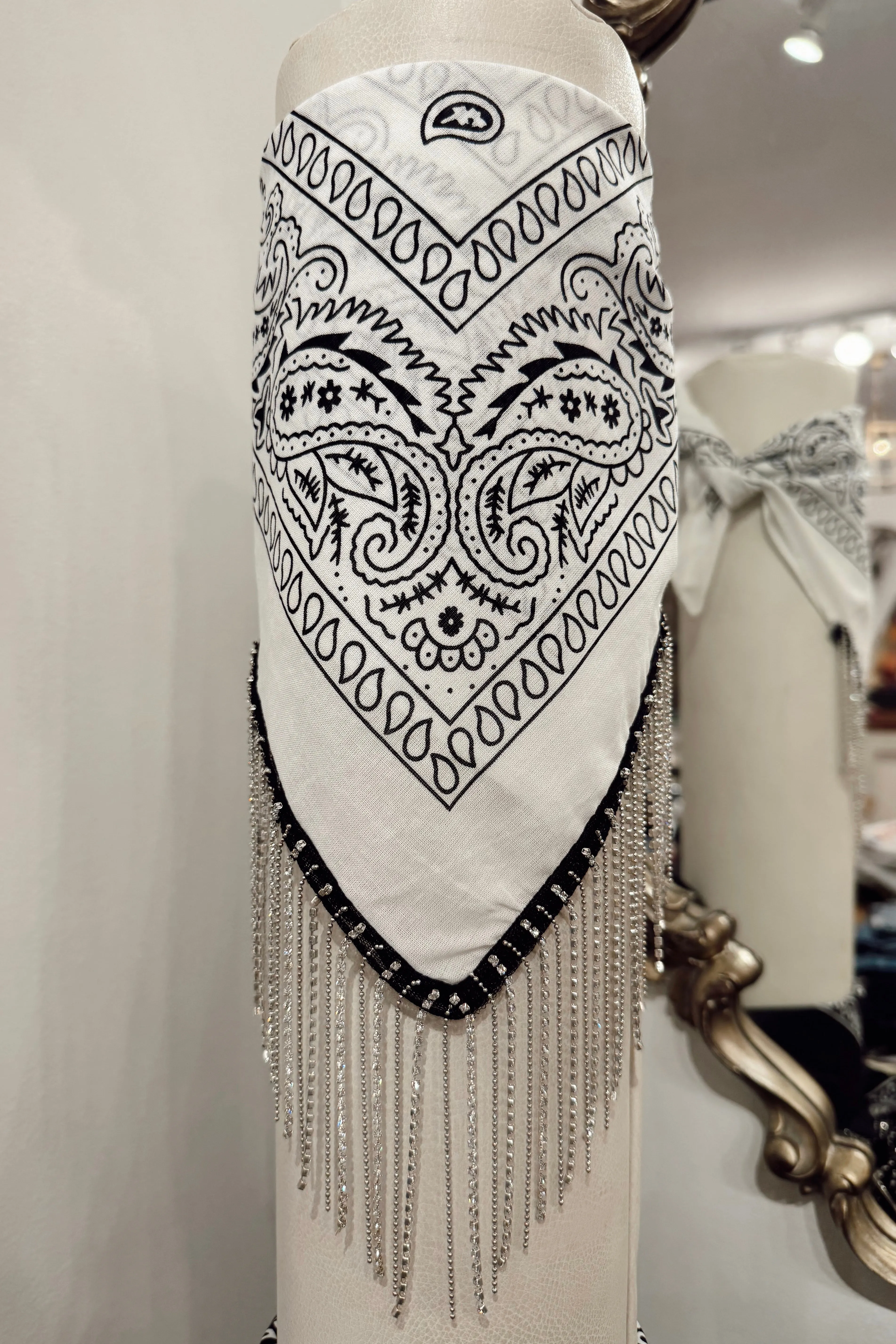 Rhinestone Fringe Bandana
