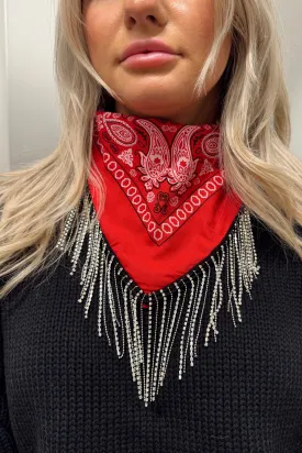 Rhinestone Fringe Bandana