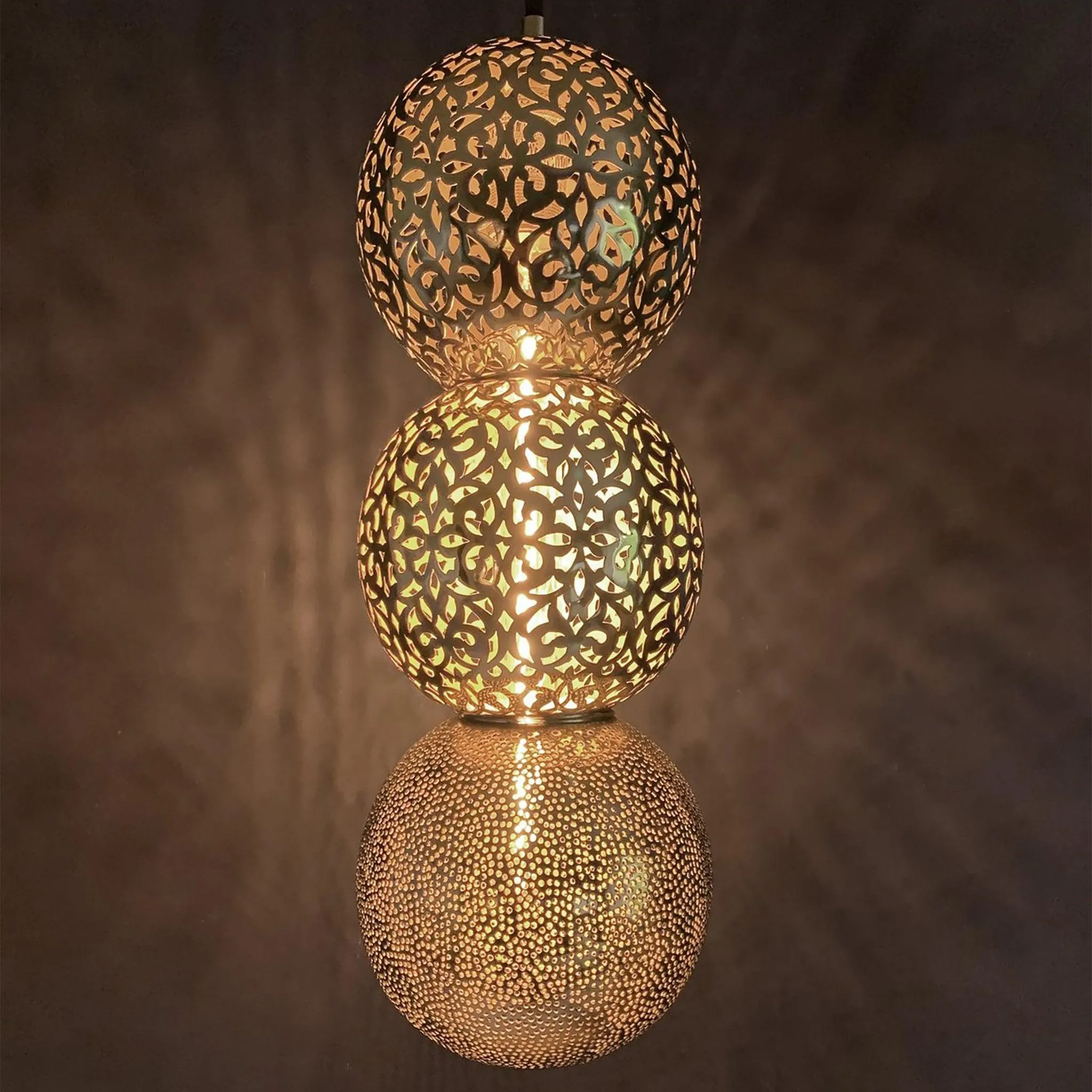 Riad Three Copper Pendant Light